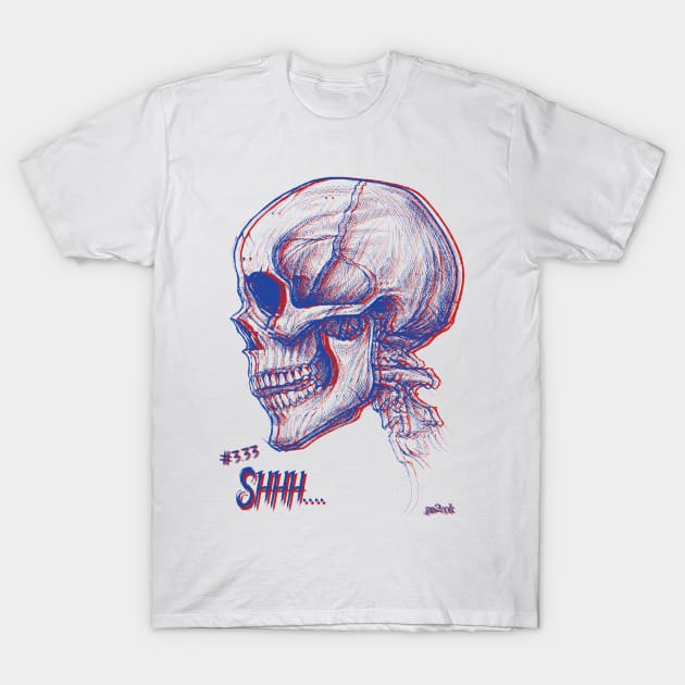 Retro Quiet Skull T-Shirt by pa2rok